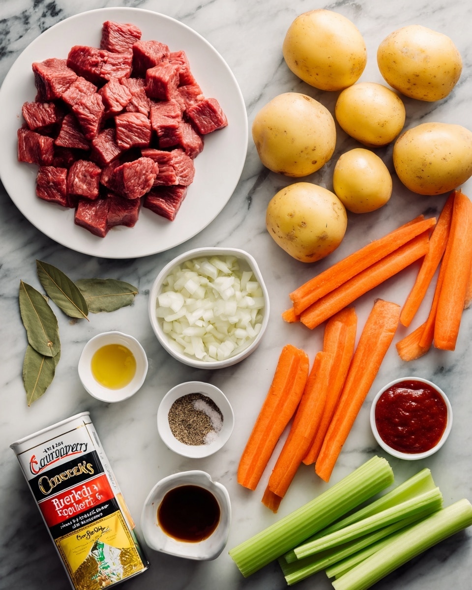 A white bowl filled with a large mound of raw, red ground meat sits center on a wooden board. To the upper left, a white bowl holds fresh green asparagus stalks, some of which are scattered near a small knife with a wooden handle. Above the meat bowl, a small white bowl contains bright red diced bell peppers. To the right of the board, fresh green onions, a whole purple onion, and an orange carrot rest next to the edge. Around the board are small dishes with seasonings: one with dried herbs, one with a mix of salt and pepper, and one with thick red sauce. A bulb of garlic with loose skins lies near the bottom left corner, all placed on a white marbled surface with a white cloth nearby. photo taken with an iphone --ar 4:5 --v 7