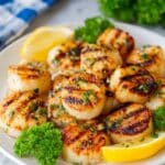 Grilled Scallops with Lemon and Garlic Recipe