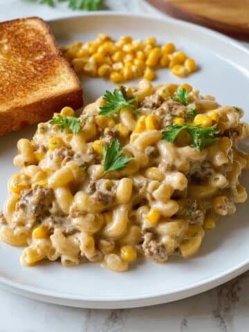 Salsa Verde Macaroni Beef Skillet Recipe