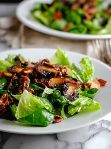Roasted Mushroom Salad with Toasted Pecans and Balsamic Dressing Recipe