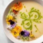 Chilled Peach Soup with Basil Oil Recipe
