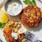 Crispy Jumbo Crab Cakes with Lemon and Tartar Sauce Recipe