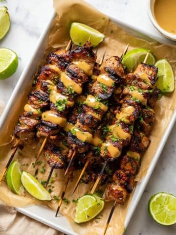 Thai Marinated Grilled Chicken Skewers with Peanut Sauce Recipe