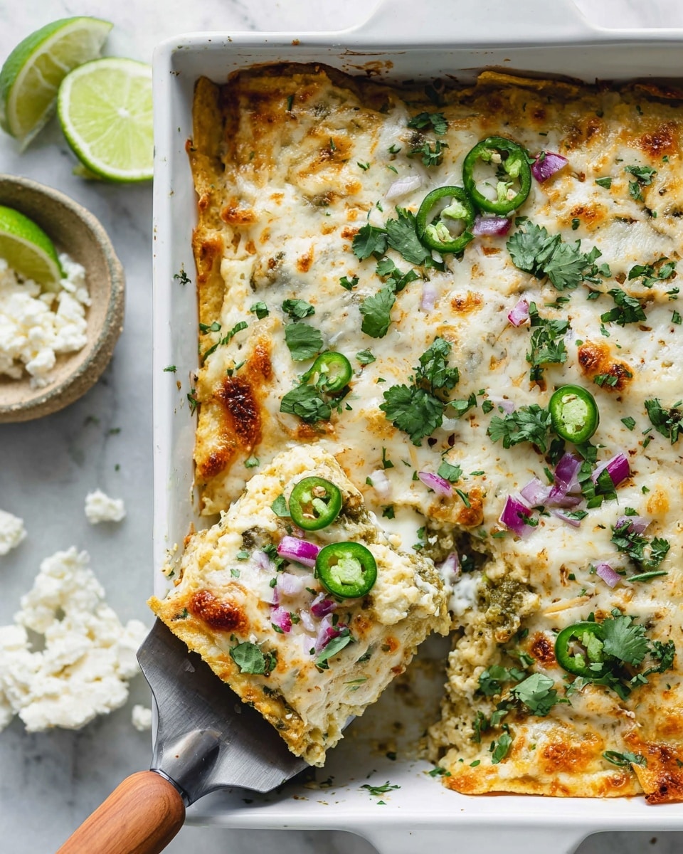 The dish shows a layered stack of nachos on a white plate, placed on a white marbled surface. The bottom layer consists of crunchy yellow tortilla chips, covered by a thick layer of melted white cheese that has a creamy texture with some browned spots. On top, there are sliced green jalapeño peppers evenly spread, with small pieces of finely chopped red onions adding a purple color contrast. Sprinkled over everything are fresh green cilantro leaves and small bits of crumbled white cheese scattered across. The piece being lifted reveals the layers clearly, with visible layers of chips and cheese, and the fresh toppings sitting on the surface photo taken with an iphone --ar 4:5 --v 7