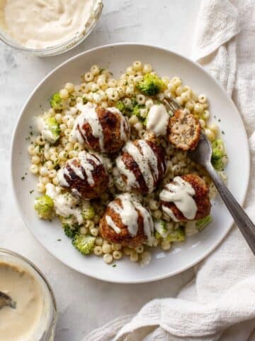 Ranch Chicken Meatballs with Broccoli Couscous Recipe