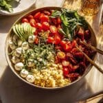 Caprese Pasta Salad with Roasted Cherry Tomatoes and Avocado Recipe