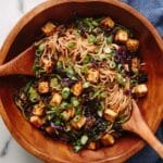 Vegan Ginger Sesame Noodles with Crispy Tofu Recipe