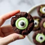 Monster Cookies with Pistachio Cream and Candy Eyes Recipe